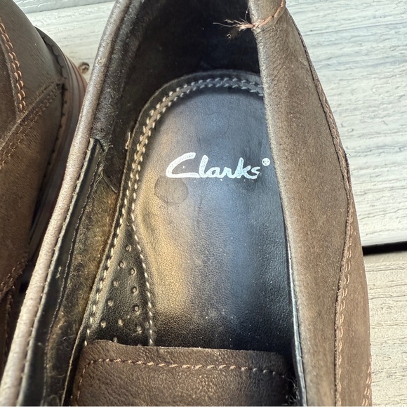 Clarks Denton Dane Dark Brown Leather Wingtip Oxfords Size 10M - Picture 7 of 15